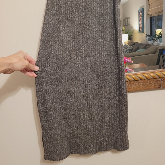 NEW Anthropologie Daily Practice Dark Gray Ribbed Mini Dress Racerback Strappy - Picture 3 of 6